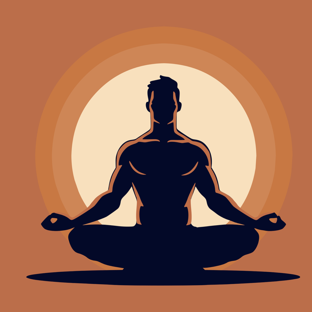 a man sitting in a yoga pose